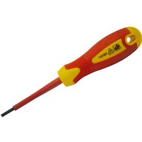 VDE Insulated Soft Grip Slotted Screwdriver 3.5mm 100mm