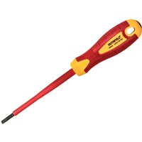 VDE Insulated Soft Grip Slotted Screwdriver 4mm 100mm