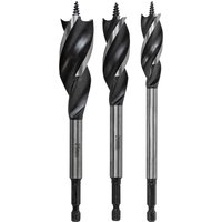 3 Piece Tri Point Speed Auger Drill Bit Set