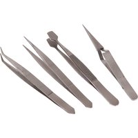 4 Piece Stainless Steel Tweezer Set