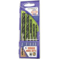 5 Piece Brad Point Wood Drill Bit Set