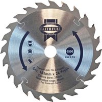 TCT Cordless Circular Trimsaw Blade 165mm 24T 20mm