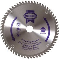 Triple Chip Ground TCT Circular Saw Blade 250mm 60T 30mm
