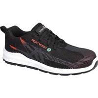 Portwest Eco Fly Composite Safety Trainers Black / Red Size 5