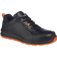 Portwest Compositelite Perforated Safety Trainers Black / Orange Size 9