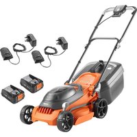 Flymo EASISTORE 340R P4A 36v Cordless Rotary Lawnmower 340mm 2 x 2ah Li-ion Battery Charger