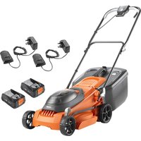 Flymo EASISTORE 380R P4A 36v Cordless Rotary Lawnmower 380mm 2 x 2ah Li-ion Battery Charger