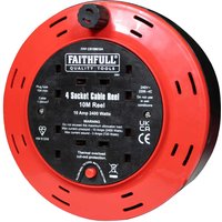 4 Socket Cable Extension Reel 240v 10m