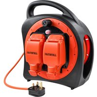 Faithfull Power Plus 2 Socket Outdoor Cable Extension Reel 18m