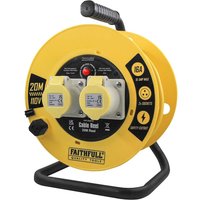 Power Plus 2 Socket Open Cable Reel 110v 20m