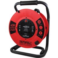 Power Plus 4 Socket Open Cable Reel 240v 40m