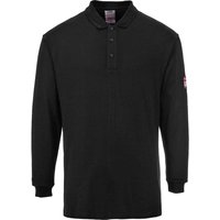 Modaflame Mens Flame Resistant Antistatic Long Sleeve Polo Shirt Black S