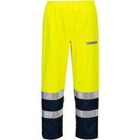 Bizflame Rain Hi Vis Waterproof Light Arc Trousers Yellow / Navy M