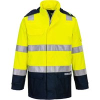 Bizflame Rain Hi Vis Waterproof Light Arc Jacket Yellow / Navy L