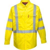 BizFlame Mens 88/12 Flame Resistant Hi Vis Shirt Yellow L