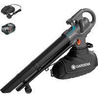 Gardena POWERJETCOLLECT P4A 18v Cordless Garden Leaf Blower and Vacuum 1 x 6ah Li-ion Charger