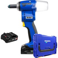 Birdie 18v Cordless Brushless Riveter Tool 2 x 2ah Li ion Battery Charger Case