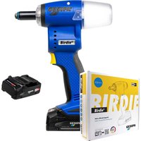Birdie 18v Cordless Brushless Riveter Tool 2 x 2ah Li ion Battery Charger No Case