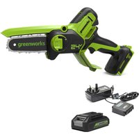 Greenworks G24MCS10 24v Cordless Tree Pruner 100mm 1 x 2ah...