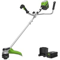 Greenworks GD60BCB 60v Cordless Brushless Grass Trimmer with Bike Handle 1 x 4ah Li-ion Battery Charger