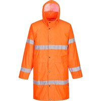 Portwest Hi Vis Long Rain Coat Orange XL
