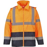 Classic Hi Vis Contrast Rain Jacket Orange / Navy 2XL