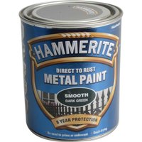 Hammerite Direct to Rust Metal Paint Smooth Finish, 750ml, Dark Green, Metal Paint
