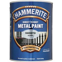 Hammerite Smooth Finish Metal Paint Silver 5000ml