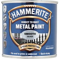Hammerite Smooth Finish Metal Paint Silver 750ml