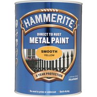 Hammerite Smooth Finish Metal Paint Yellow 5000ml