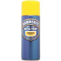Hammerite Smooth Finish Aerosol Spray Metal Paint Yellow 400ml