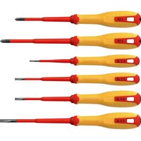 6 Piece VDE Insulated Slotted Pozi Screwdriver Set