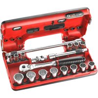 18 Piece 3 8" Drive Bi Hex Socket Set Metric Detection Box
