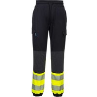 Portwest KX3 Hi Vis Flexi Trousers Black / Yellow XL 31"