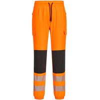 Portwest PW3 Unisex Hi Vis Trouser Black, Orange 40-42 in Waist 430mm Leg