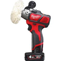 Milwaukee M12 BPS 12v Cordless Compact Polisher and Sander 76mm 1 x 2ah & 1 x 4ah Li-ion Charger Case