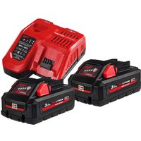 Milwaukee M18 HNRG 18v Cordless Battery Charger and Twin 3ah Batteries 3ah