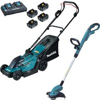 18v LXT Cordless Rotary Lawnmower Grass Trimmer Kit 4 x 5ah Li ion Twin or Dual Battery Charger