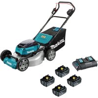 DLM530 Twin 18v LXT Cordless Brushless Lawnmower 530mm 4 x 5ah Li ion Battery Charger