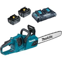 DUC405 Twin 18v LXT Cordless Brushless Chainsaw 400mm 2 x 6ah Li ion Battery Charger