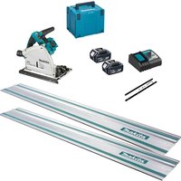 DSP600ZJ Twin 18v LXT Cordless Brushless Plunge Saw 3 Piece Kit 2 x 5ah Li ion Battery Charger Case & Accessories