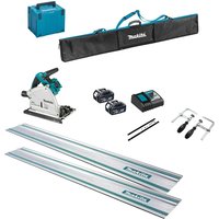 DSP600ZJ Twin 18v LXT Cordless Brushless Plunge Saw 6 Piece Kit 2 x 5ah Li ion Battery Charger Case & Accessories