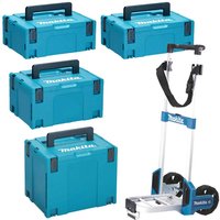 4 Piece MakPac Connector Stackable Power Tool Case Set Case Trolley