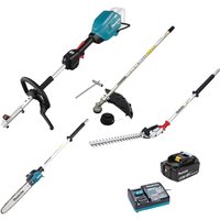Makita DUX18 18v LXT Cordless Brushless Split Shaft Garden Multi Tool Kit 1 x 5ah Li-ion Battery Charger