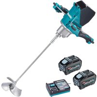 Makita UT001G 40v Max XGT Cordless Brushless Mixer 2 x 5ah Li-ion Battery Charger No Case