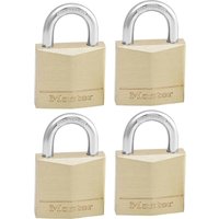 Masterlock Solid Brass Padlock Pack of 4 Keyed Alike 30mm Standard