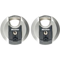 Masterlock Excell Stainless Steel Discus Padlock Pack of 2 Keyed Alike 70mm Standard