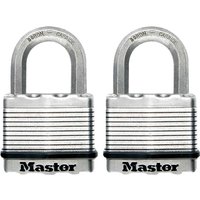 Masterlock Excell Laminated Steel Padlock Pack of 2 Keyed Alike 50mm Standard