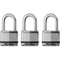 Masterlock Excell Laminated Steel Padlock Pack of 3 Keyed Alike