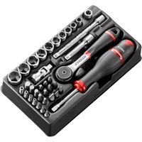 Facom MOD.R161-66 37 Piece 1/4" Drive Hexagon Socket Set 1/4"
